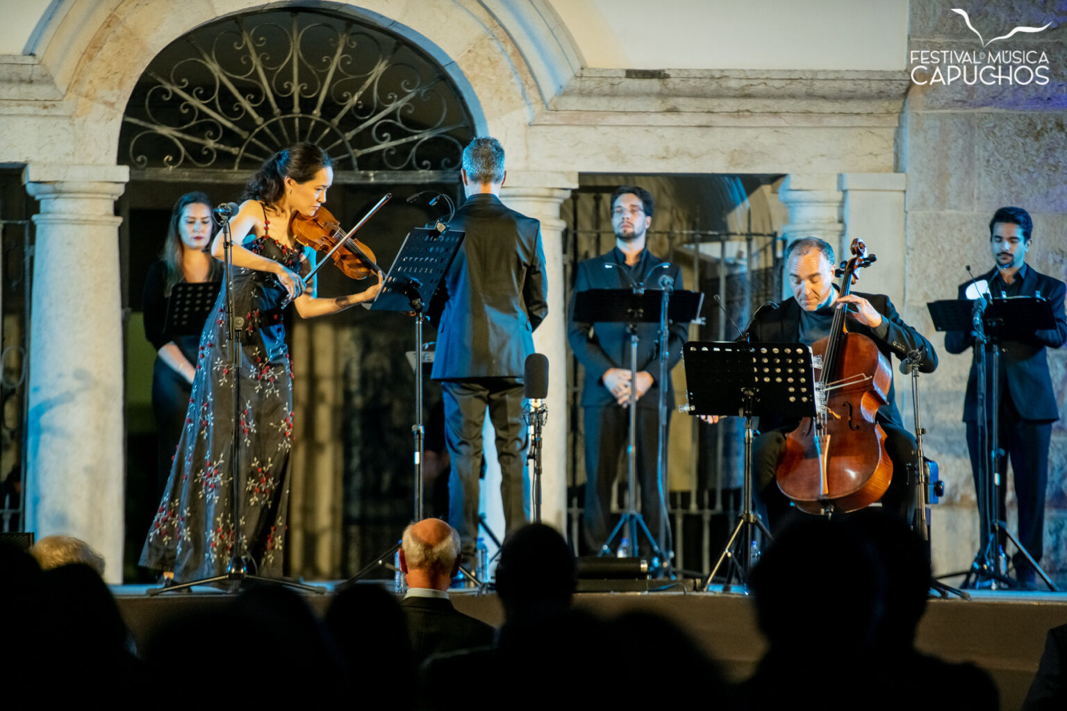 FESTIVAL DOS CAPUCHOS - CONCERTO DE ABERTURA - Viviane Hagner - violino; Adrian Brendel - Violoncelo; Coro Officium Ensemble e Pedro Teixeira - no público com a presença de Alfred Brendel e esposa; Inês de Medeiros - Presidente da Câmara de Almada, Dr. Robert Zischg - Embaixador da Áustria em Portugal, Manuel Heitor - Ministro da Ciência, Tecnologia e Ensino Superior e Maestro Filipe Pinto-Ribeiro - Festival de Música dos Capuchos
