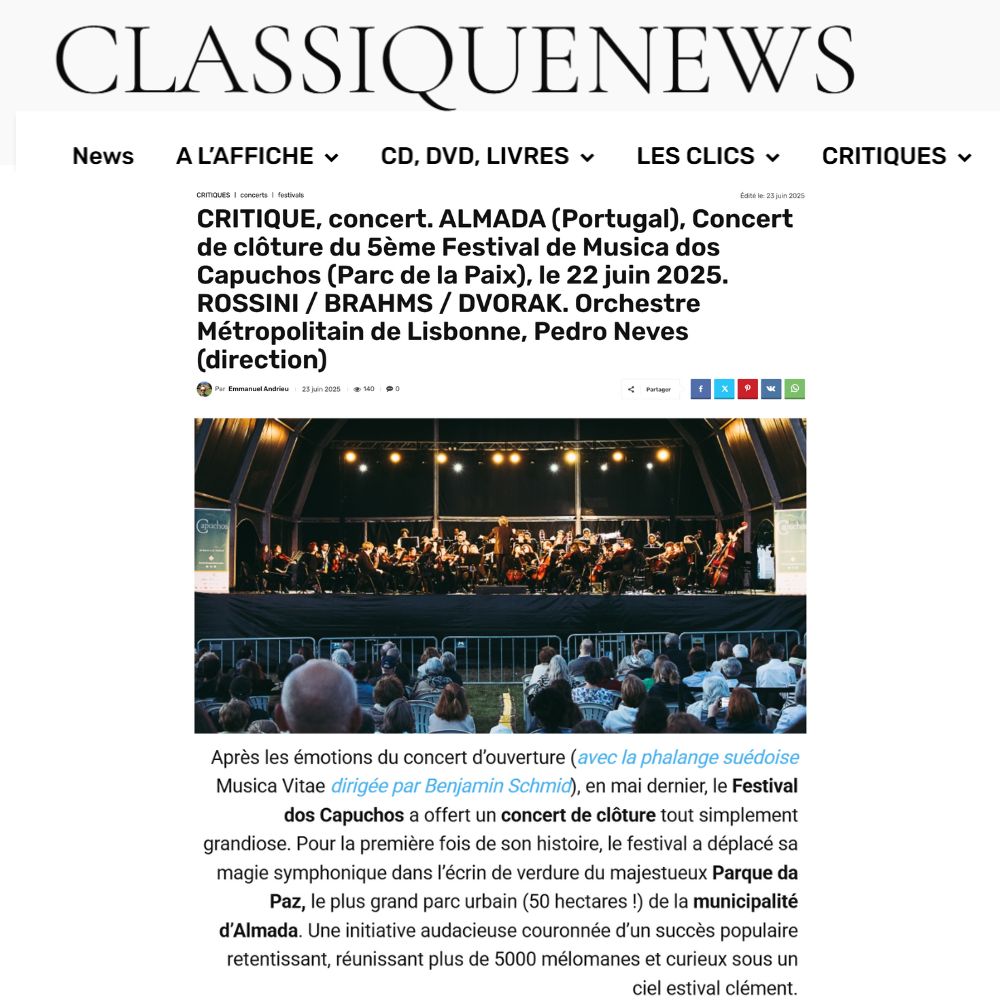 Read more about the article ClassiqueNews – Festival de Música dos Capuchos 2025