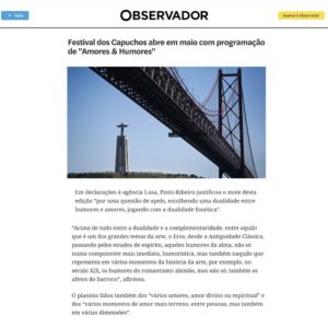 Read more about the article Observador – Festival de Música dos Capuchos 2026